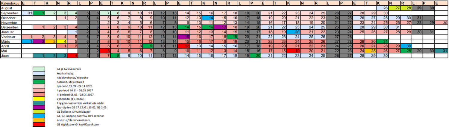 Õa kalender 2026/27